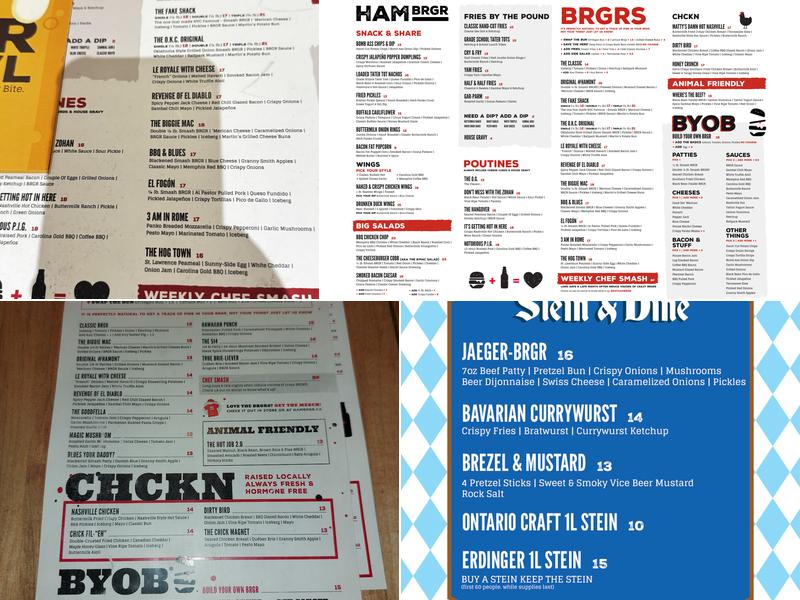 HAMBRGR Crown Point Menu