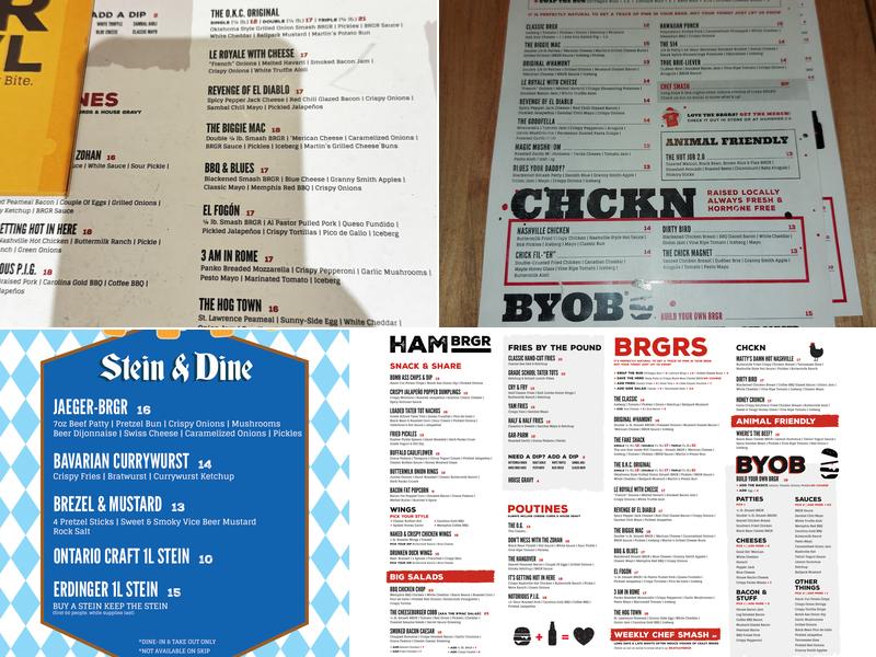 HAMBRGR Crown Point Menu