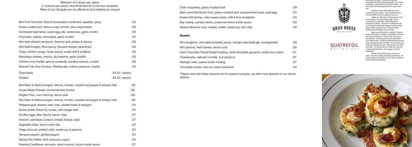 Brux House Craft Beer & Kitchen Menu