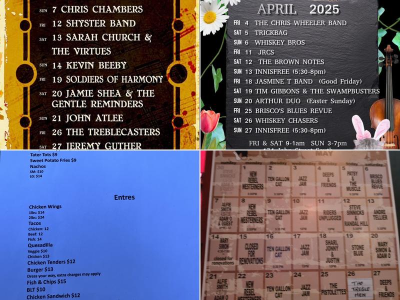 Cat & Fiddle Menu