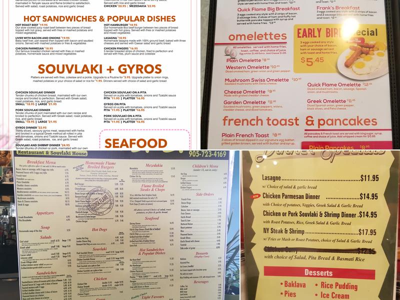 Mr A's Quick Flame Restaurant Menu