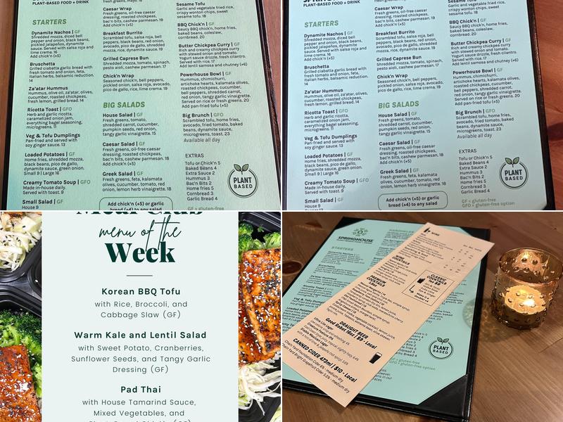 Springhouse Menu
