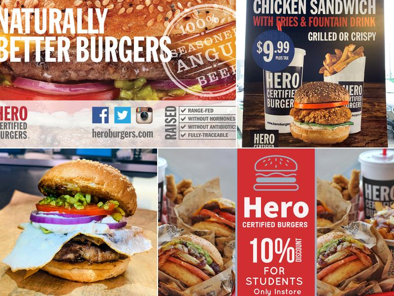 Hero Certified Burgers Menu