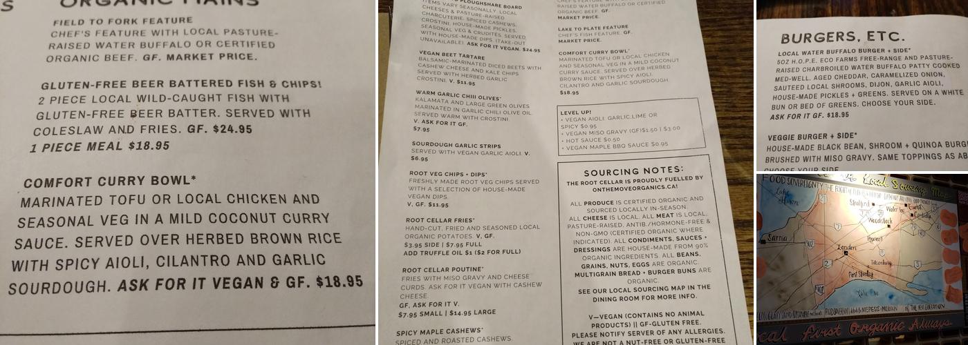 The Root Cellar Menu