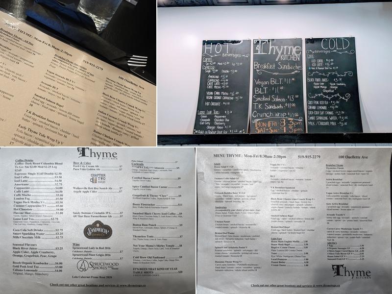 Thyme Kitchen Menu