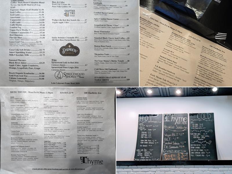 Thyme Kitchen Menu