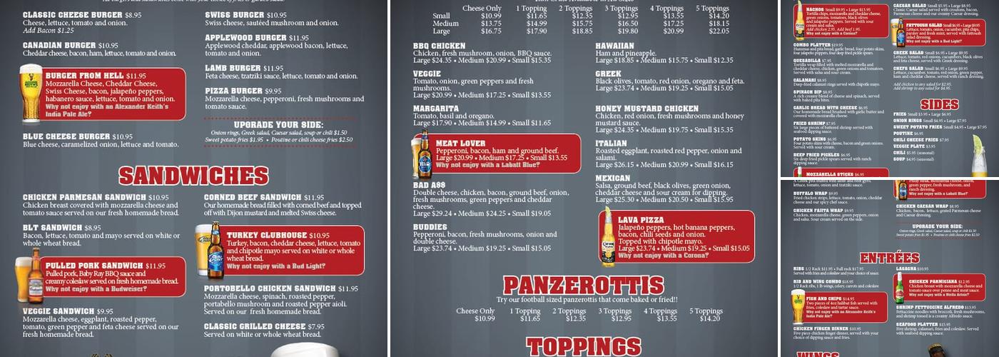 Buddies Eatery & Tap Menu