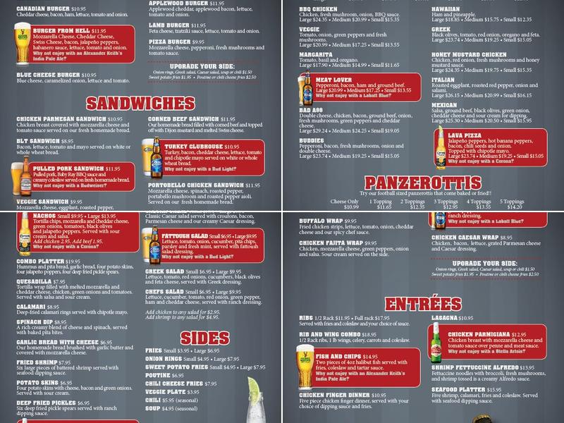 Buddies Eatery & Tap Menu