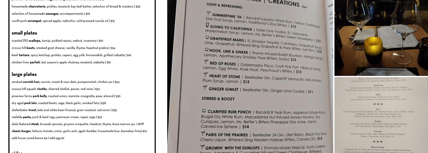 Ayden Kitchen and Bar Menu