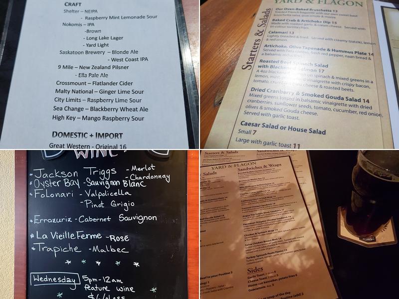Yard & Flagon Menu