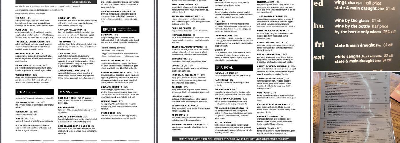 State & Main Menu