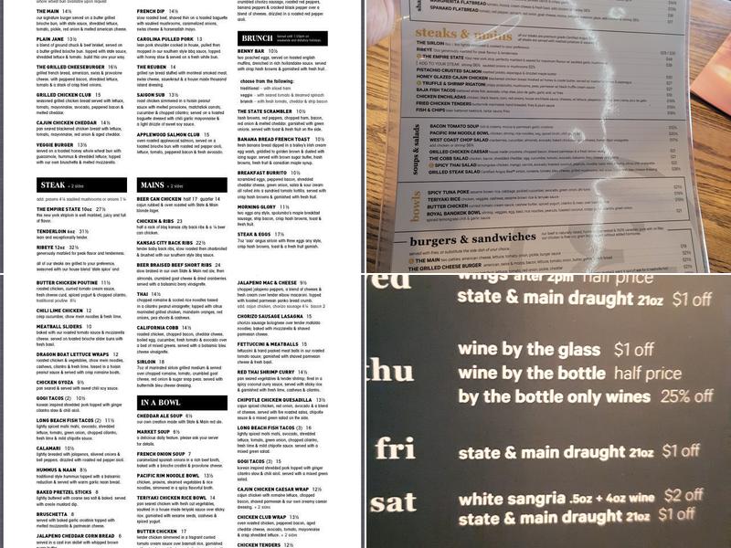 State & Main Menu