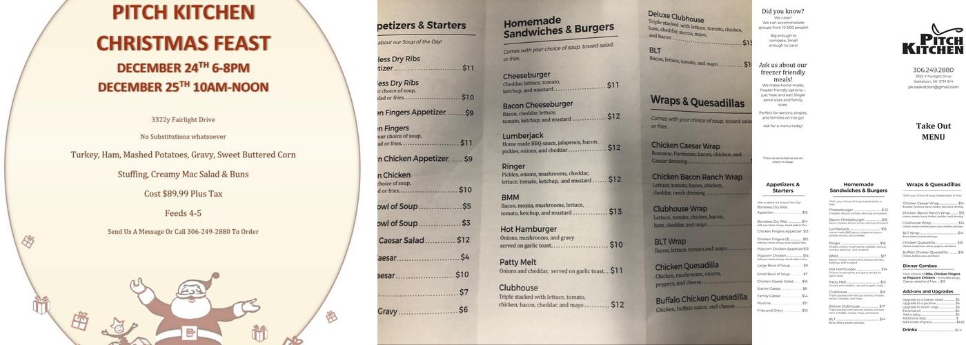 Pitch Kitchen Menu