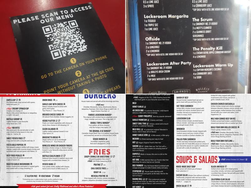 Lockeroom Menu