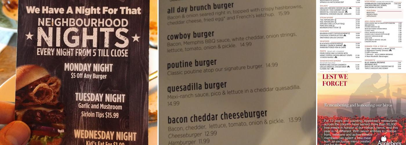 Applebee's Menu