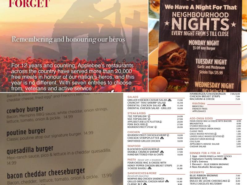 Applebee's Menu