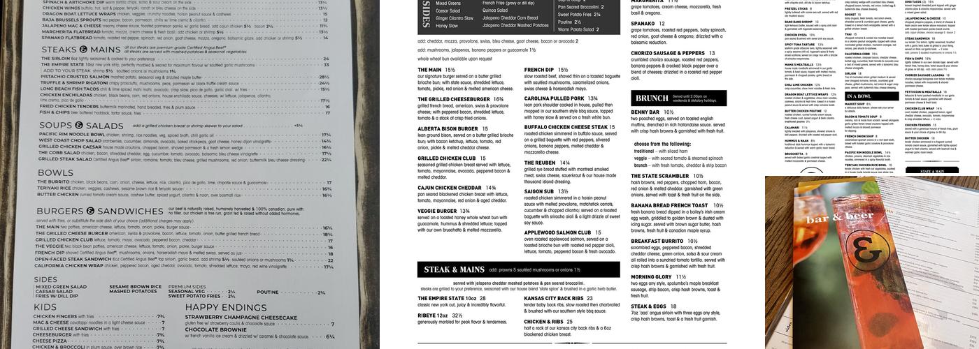 State & Main Menu