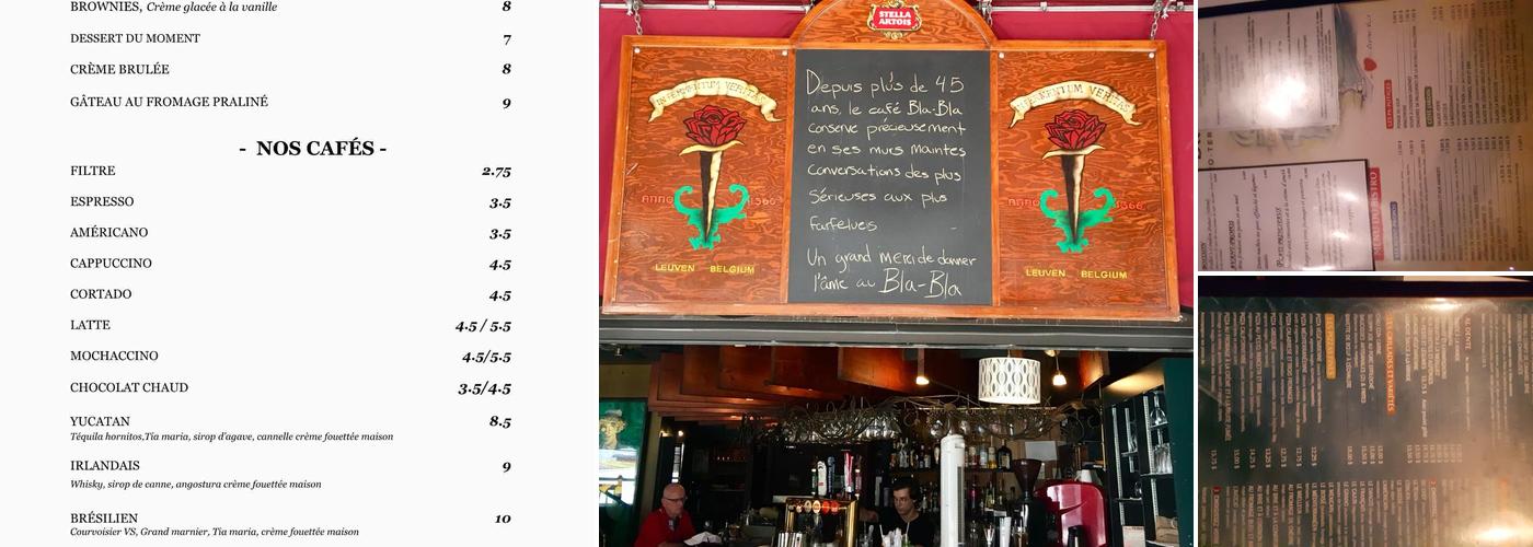 Café Bla-Bla Menu