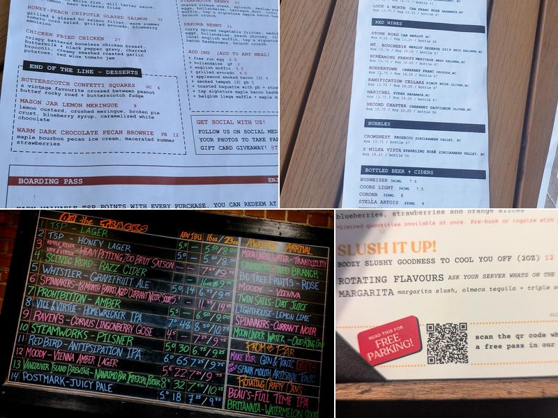 Train Station Pub Menu