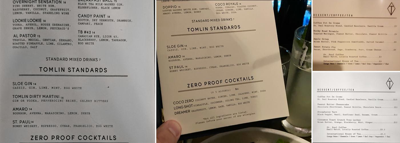 Tomlin Menu