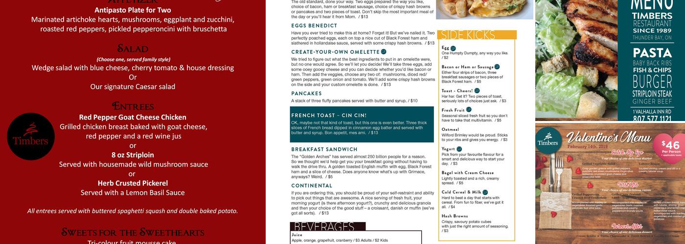 Timbers Menu