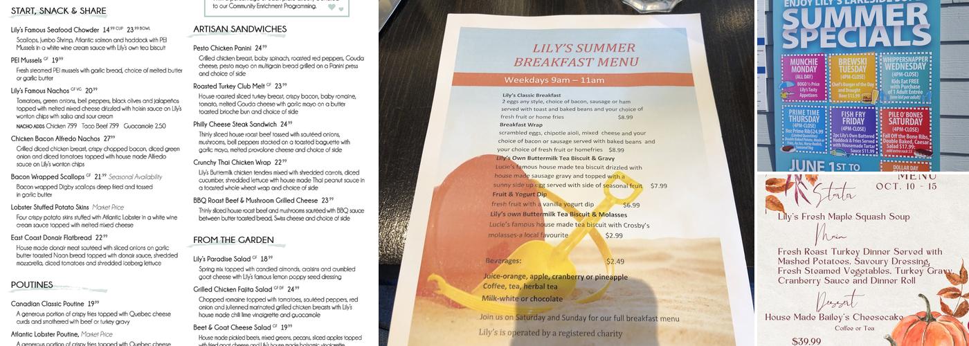 Lily's Menu
