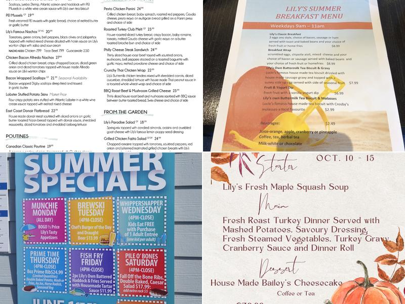 Lily's Menu