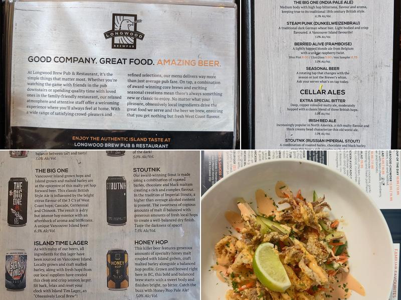 Longwood Brew Pub & Restaurant Menu