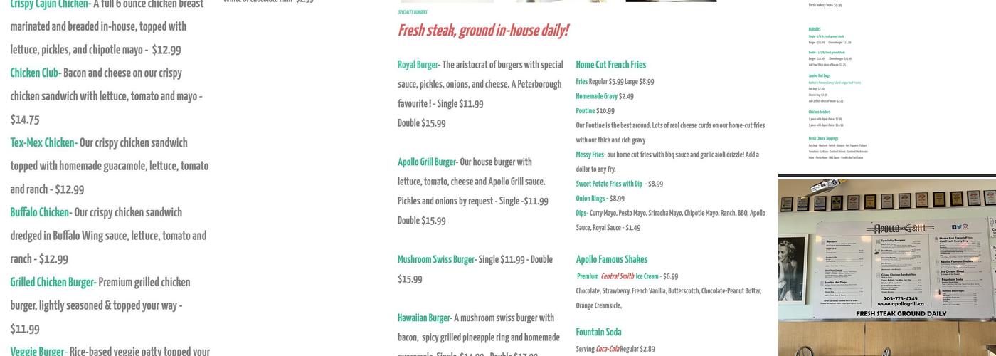 Apollo Grill Menu