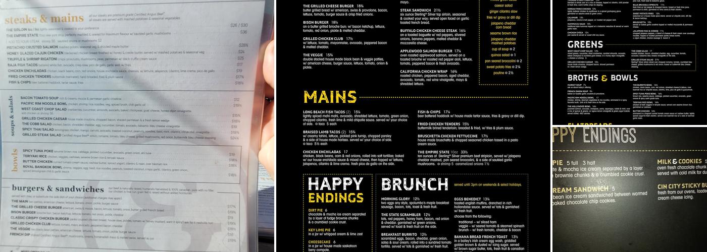 State & Main Menu