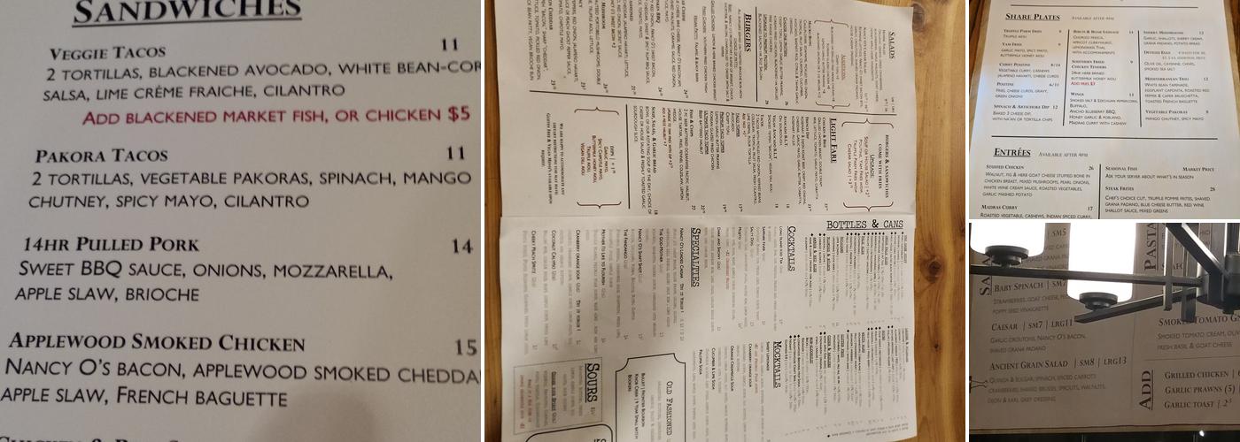 Nancy O's Menu