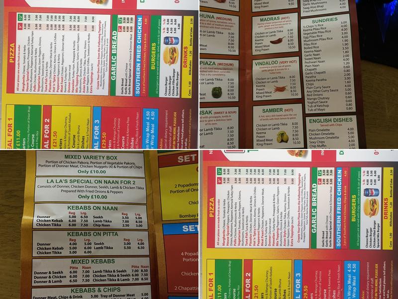 La La's Tandoori Menu