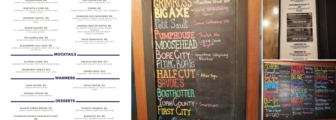 The Joyce Pub Menu