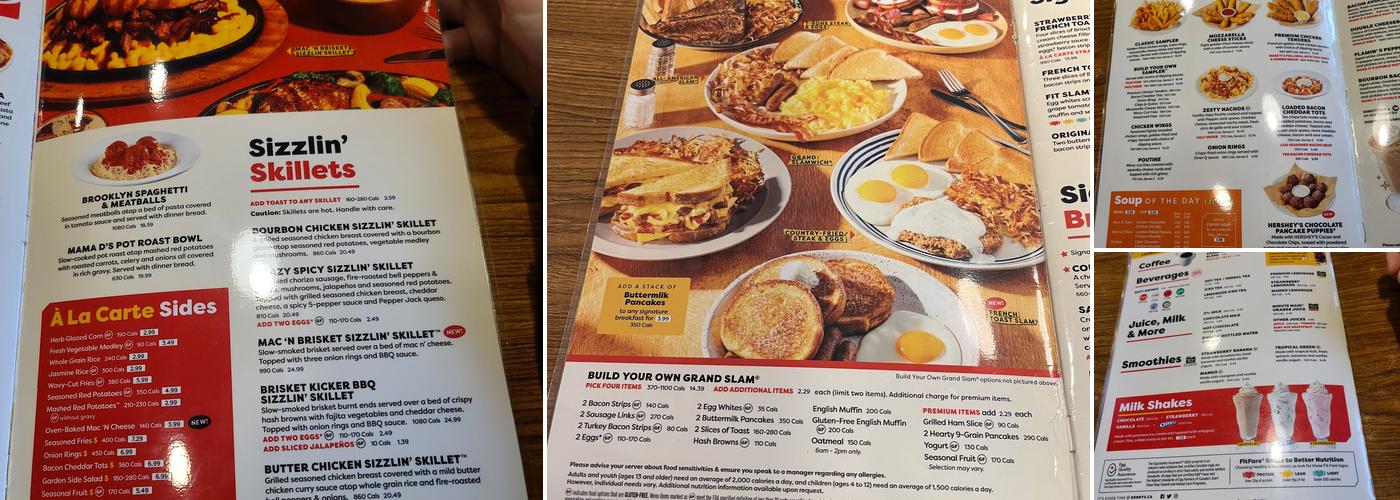 Denny's Restaurant Menu