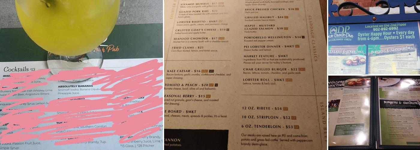 Olde Dublin Pub Menu