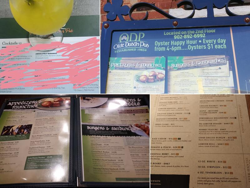 Olde Dublin Pub Menu