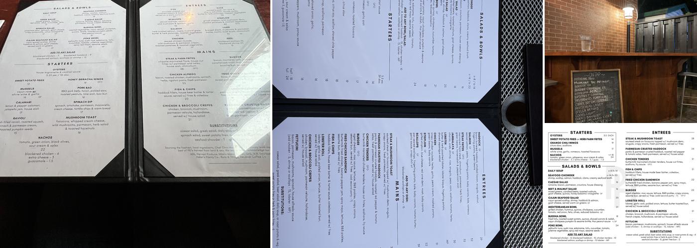 Pilot House Menu