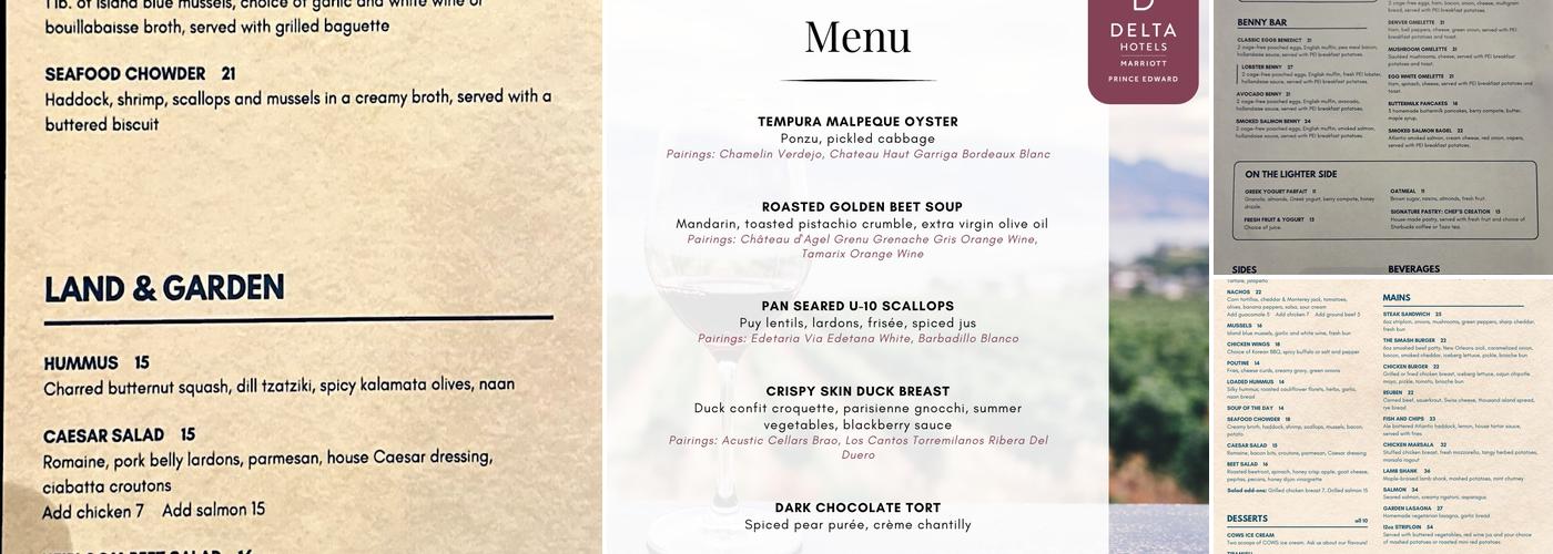 Water's Edge Menu