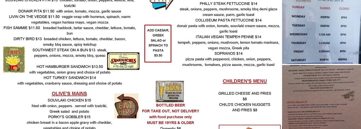 The Olive Tree Menu
