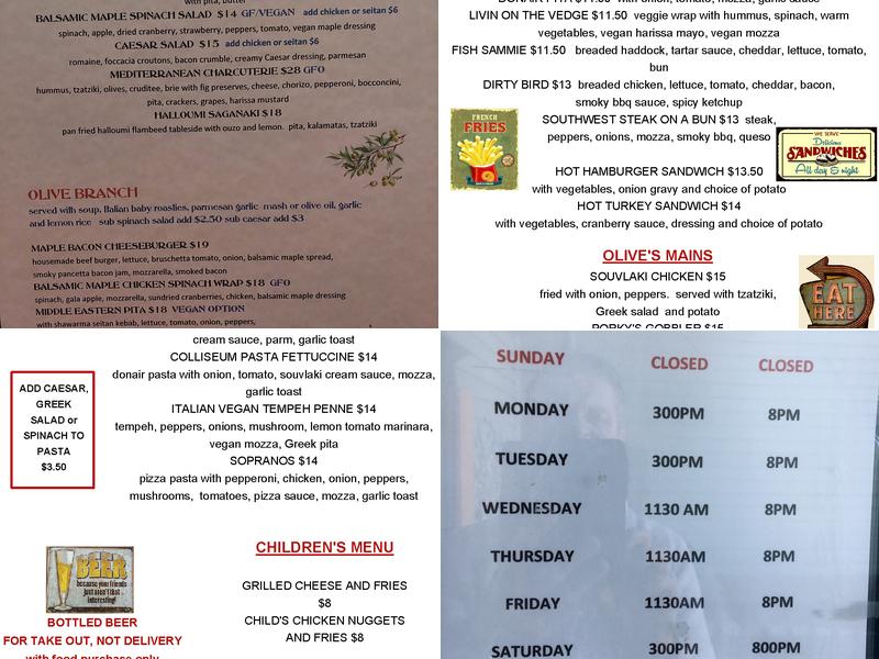 The Olive Tree Menu