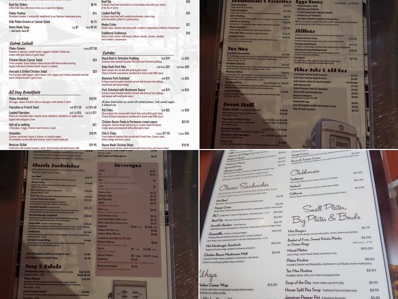 Plates Eatery Menu