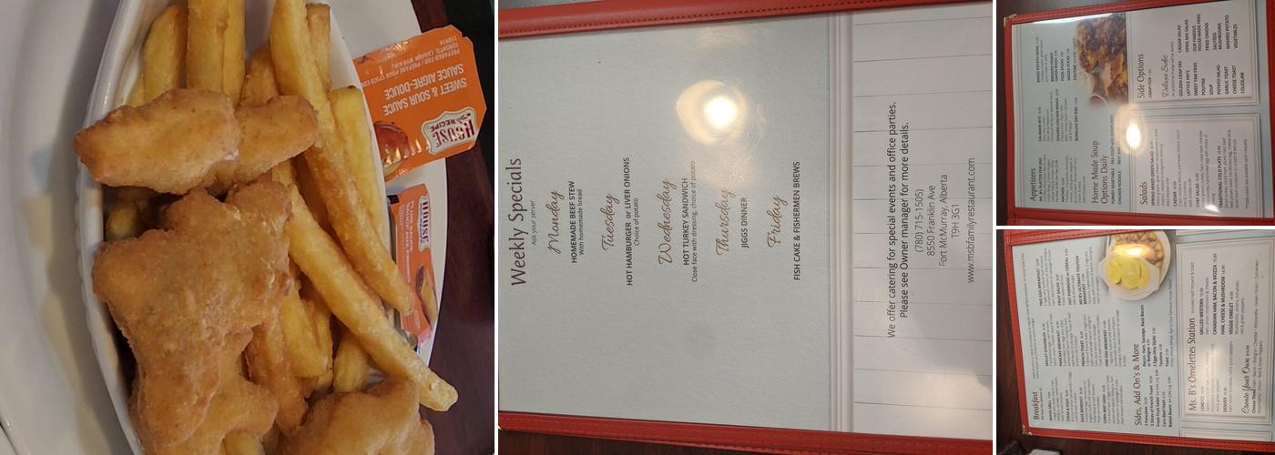 Ms. B's Family Restaurant Menu