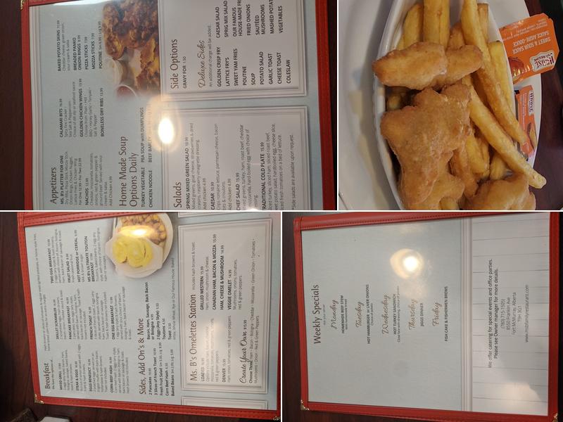 Ms. B's Family Restaurant Menu