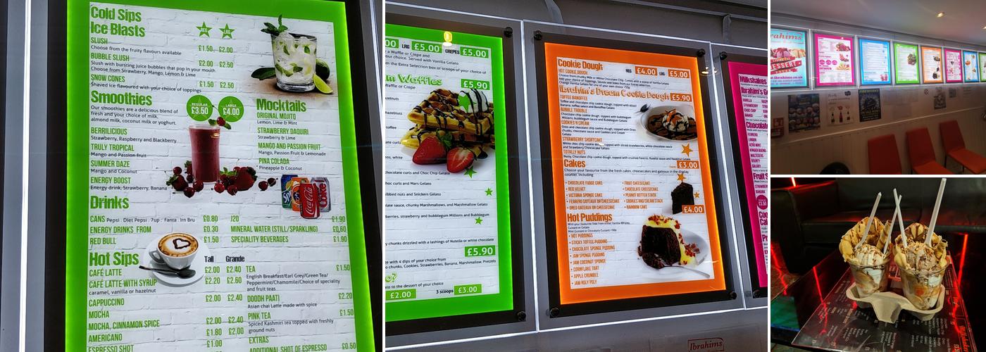 Ibrahims Gelateria and Cafe Bar Menu