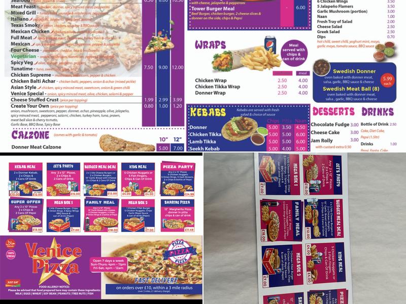 Venice pizza Menu