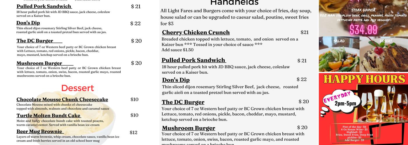 Chances Grill PR Menu