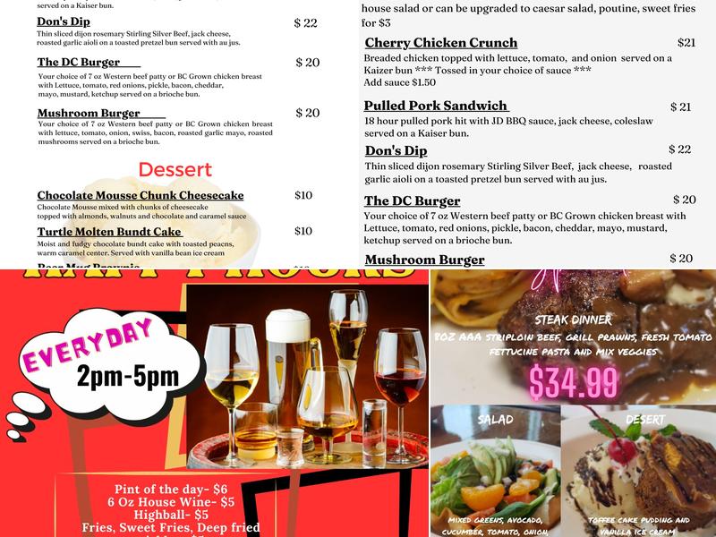 Chances Grill PR Menu