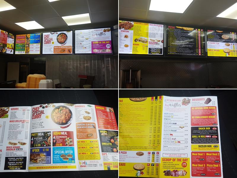 K2 Spice Hut Rochdale Menu