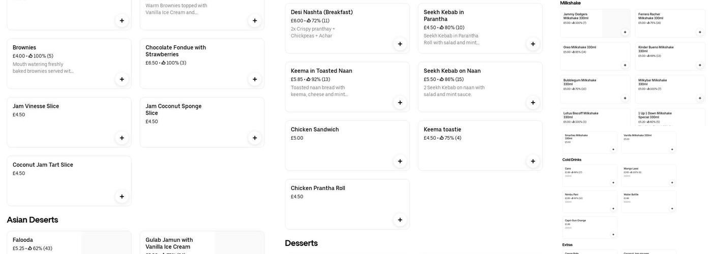 Cha Cha Chai Rochdale Menu