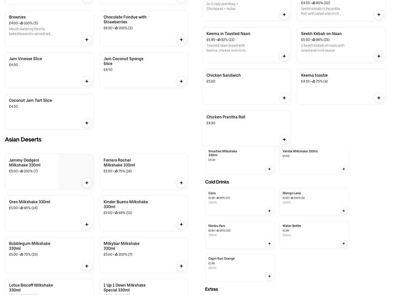 Cha Cha Chai Rochdale Menu